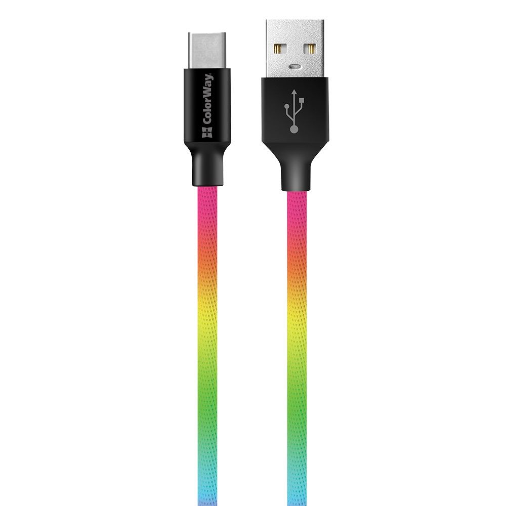 ColorWay USB to Type-C 2.4A cable 1m Multicolor