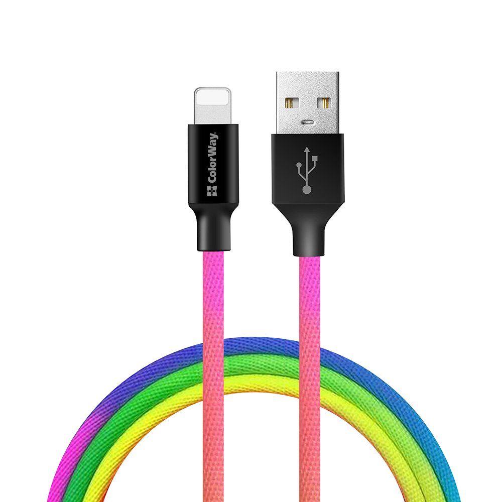 ColorWay USB Apple Lightning cable 2.4А 1m Multicolor