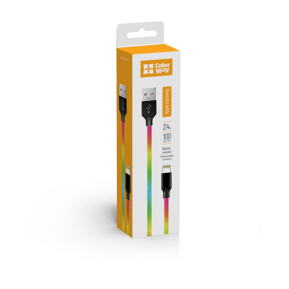 ColorWay USB Apple Lightning cable 2.4А 1m Multicolor