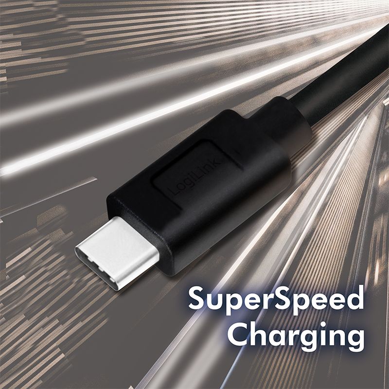 Logilink USB 3.2 Gen1 Type-C cable C/M to USB-A/M 0,15m Black