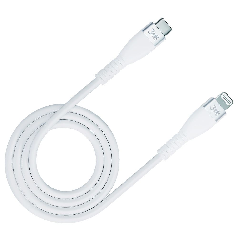 3mk Hyper Szilikon kábel Type-C - Lightning 20W 3A White