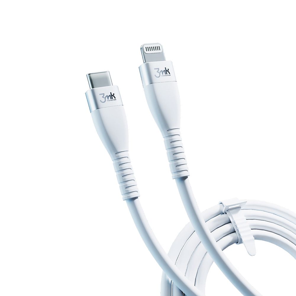 3mk Hyper Szilikon kábel Type-C - Lightning 20W 3A White