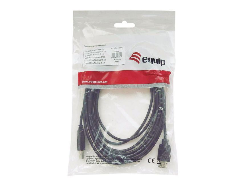 EQuip USB 2.0 Type A to Type B Cable 1m Black