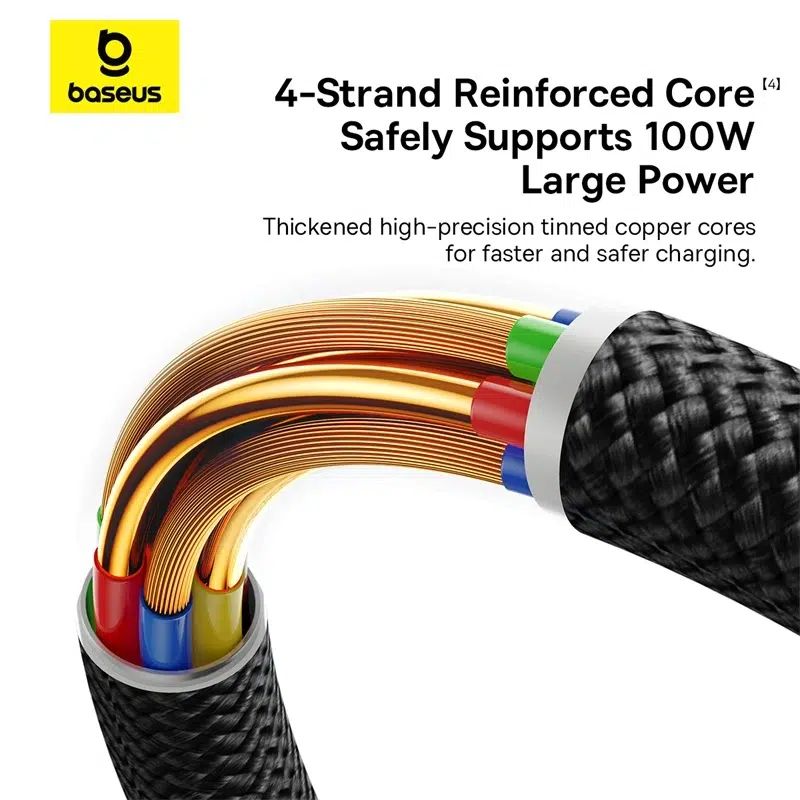 Baseus Dura Series 100W Type-C to Type-C Fast Charging cable 2m Black/Gold