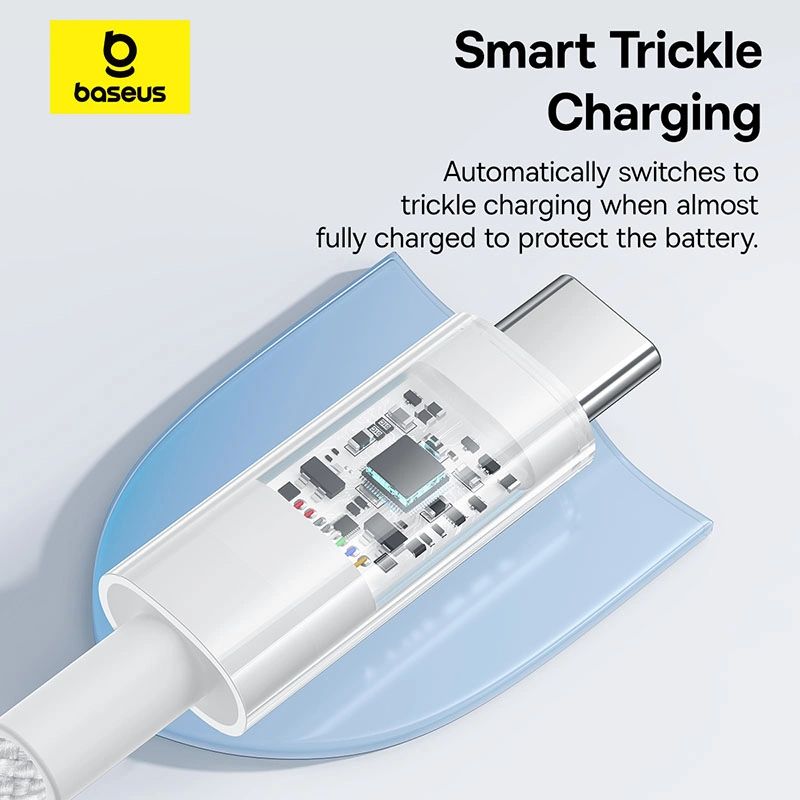 Baseus Gem USB to Type-C 100W Fast-Charging Data Cable 1m White