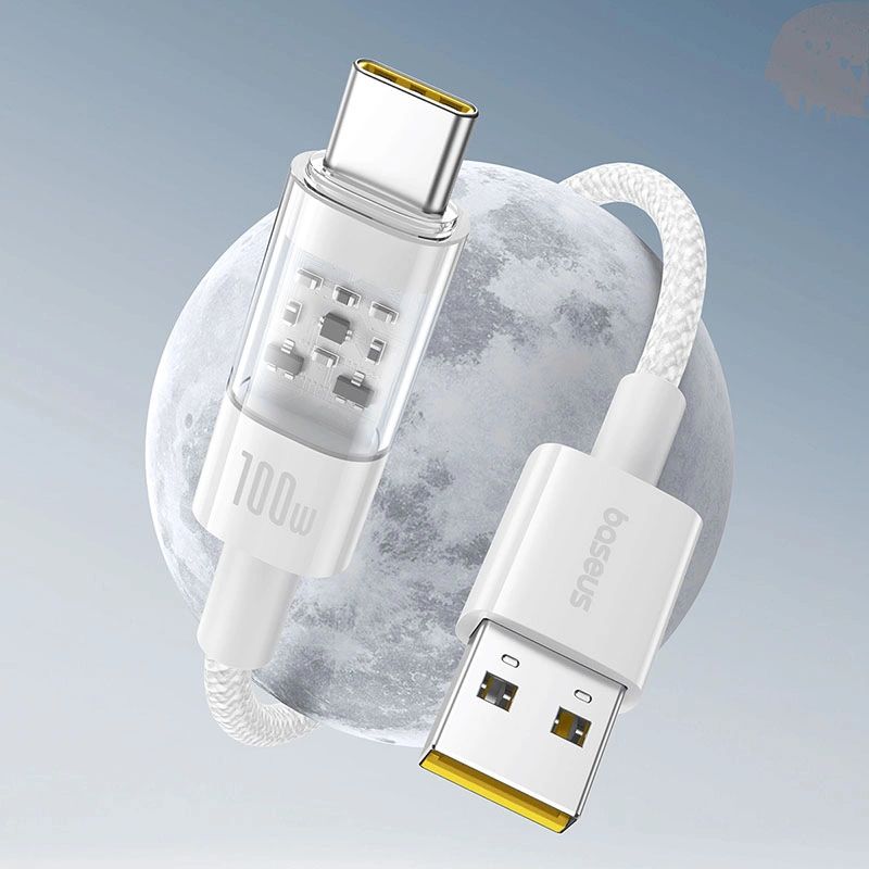 Baseus Gem USB to Type-C 100W Fast-Charging Data Cable 1m White