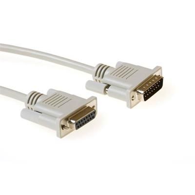 ACT Serial 1:1 connection cable 15 pin D-sub male to 15 pin D-sub female 5m Ivory