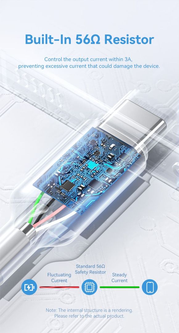Vention USB 2.0 A Male to C Male 3A Cable PVC Type 1m Blue