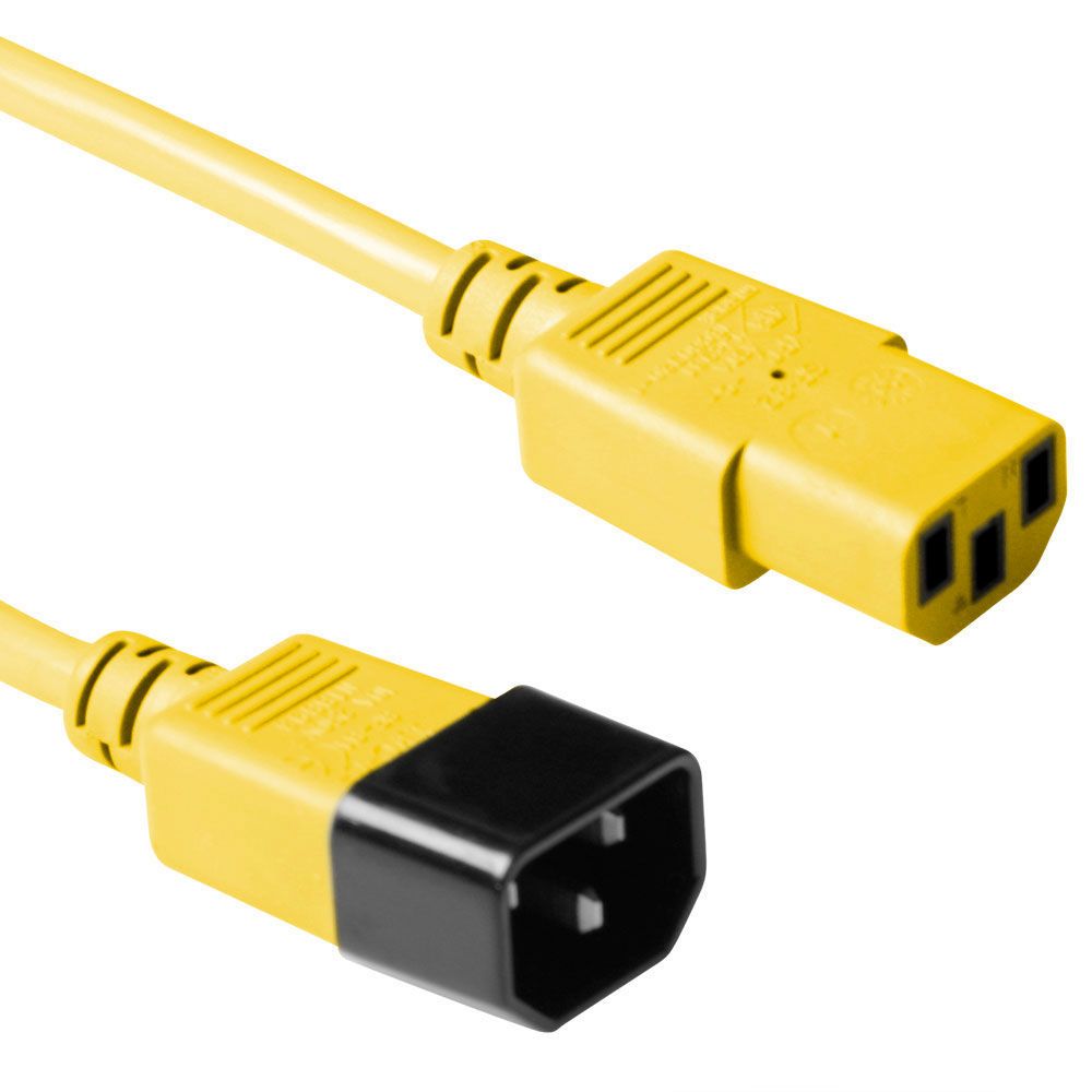 ACT Powercord C13 - C14 1,8m Yellow