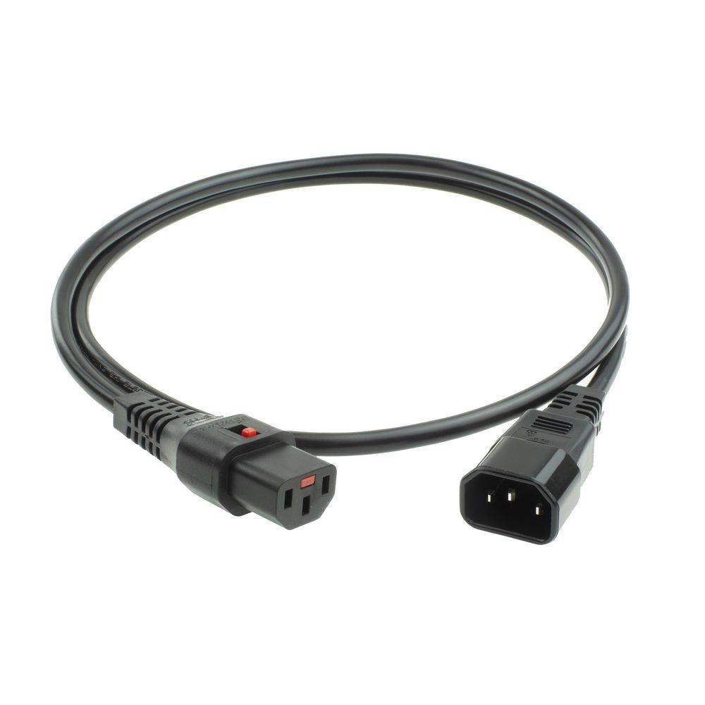 ACT Powercord C13 IEC Lock - C14 3m Black