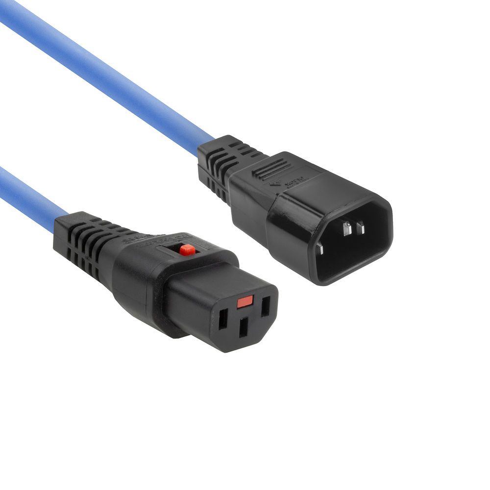 ACT Powercord C13 IEC Lock - C14 3m Blue