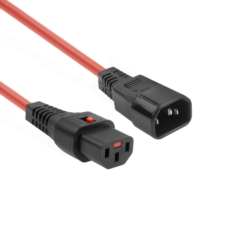 ACT Powercord C13 IEC Lock - C14 1,5m Red