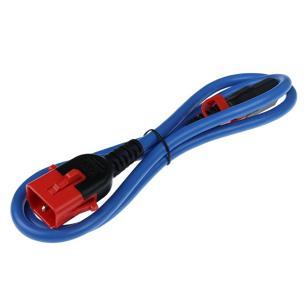 ACT Powercord C13 IEC Lock+ - C14 IEC Lock Dual Locking 0,5m Blue