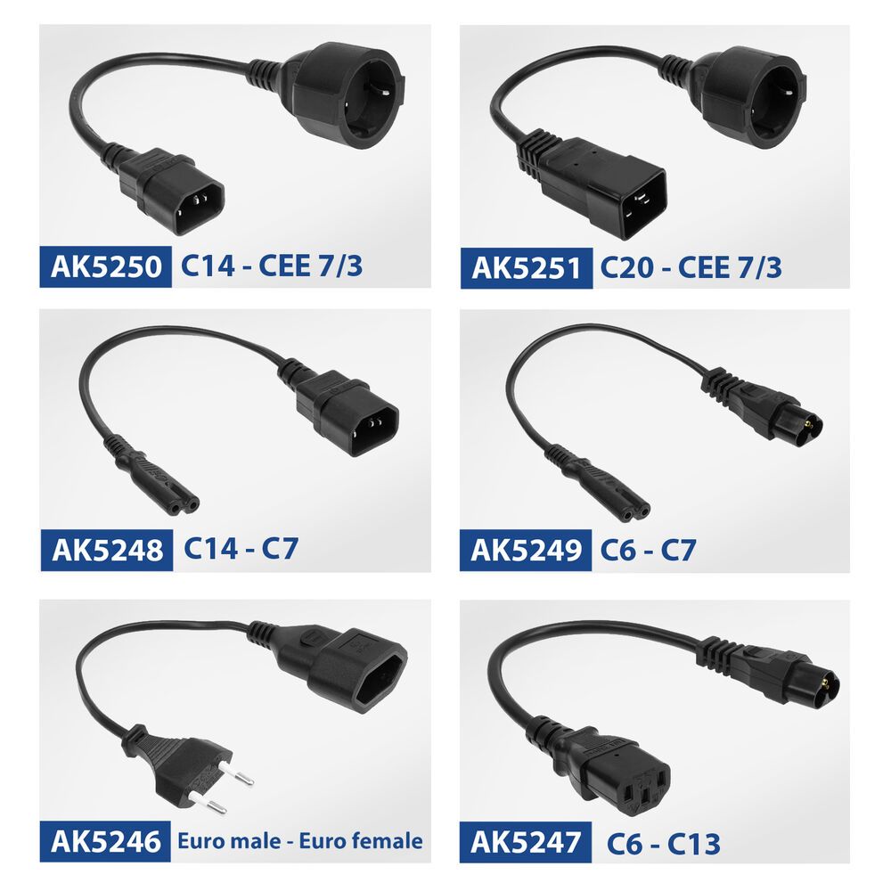 ACT Powercord C14 - C7 0,2m Black