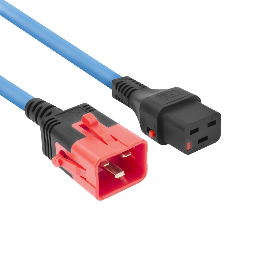ACT Powercord C19 IEC Lock - C20 IEC Lock Dual Locking 2m Blue
