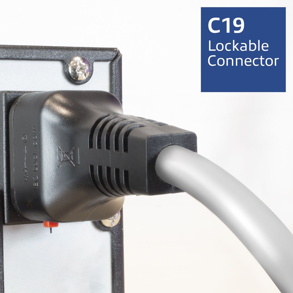 ACT Powercord C19 IEC Lock - C20 IEC Lock Dual Locking 3m White
