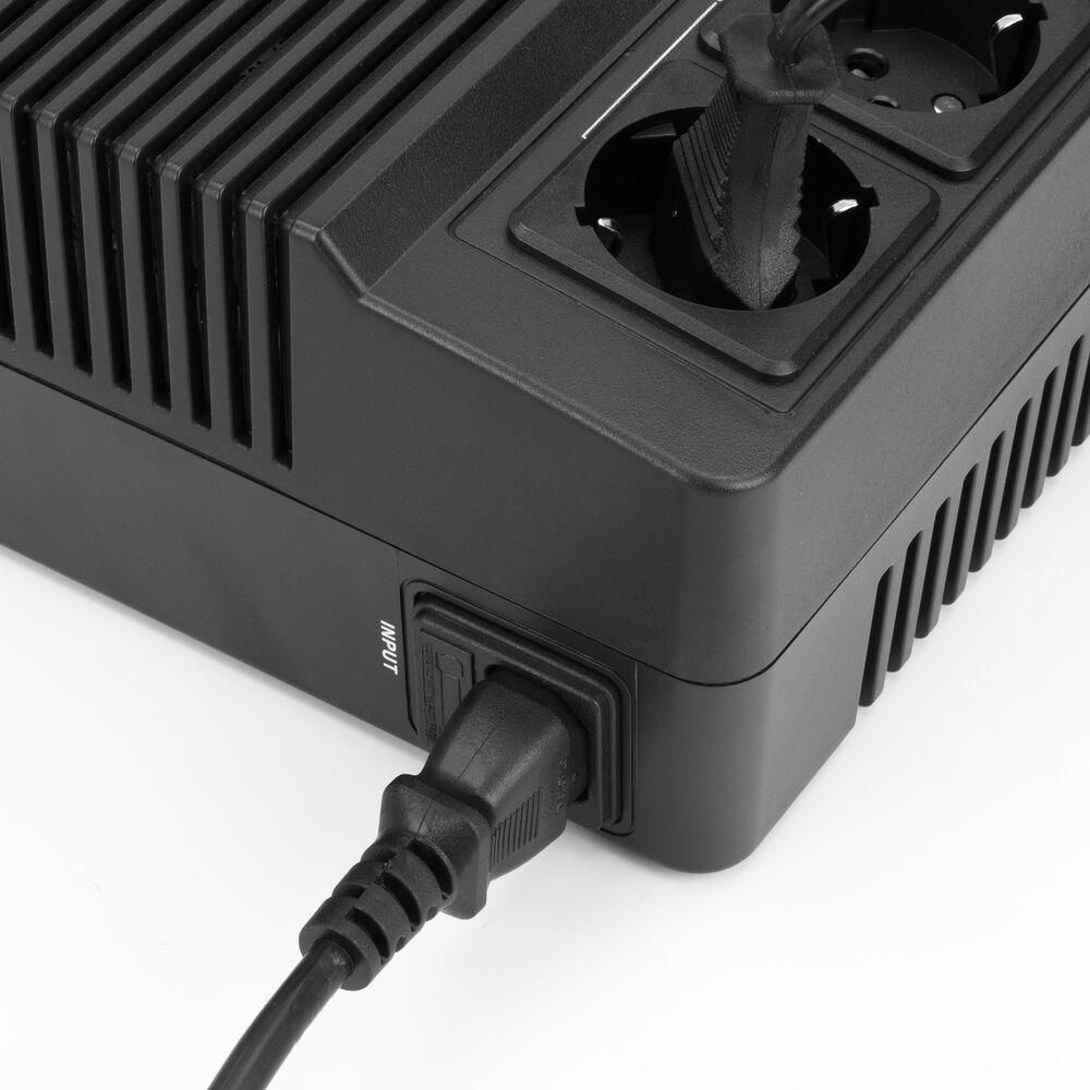 ACT Powercord mains connector Schuko CEE 7/7 male (angled) - C13 IEC 60320 5m Black