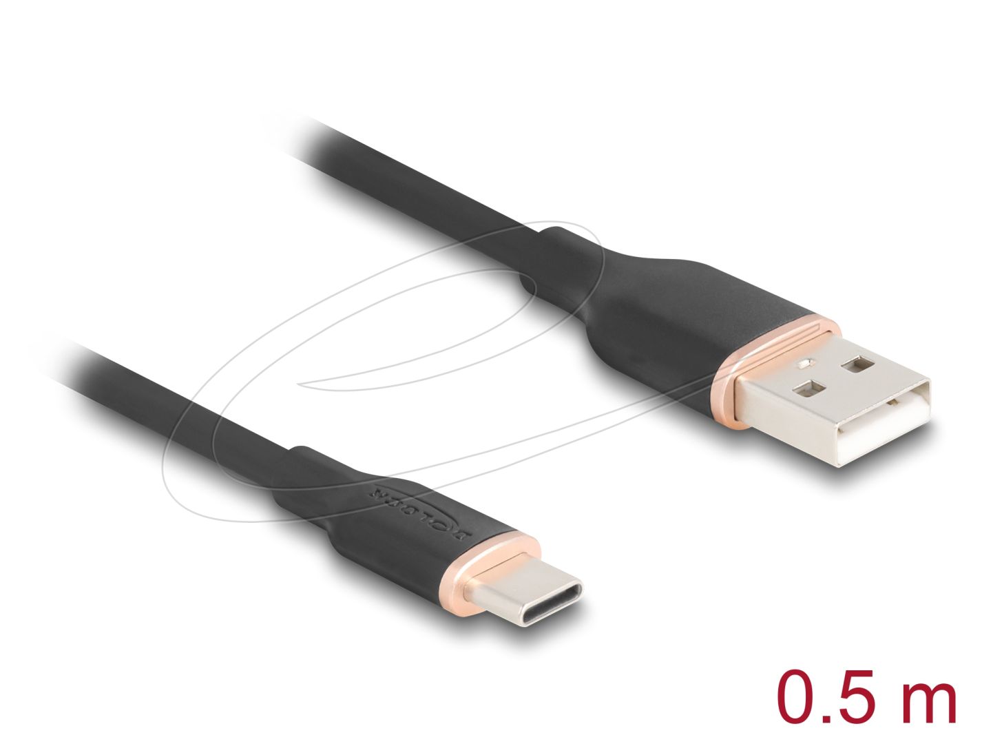 DeLock USB 2.0 kábel USB-A to USB-C 0,5m Black
