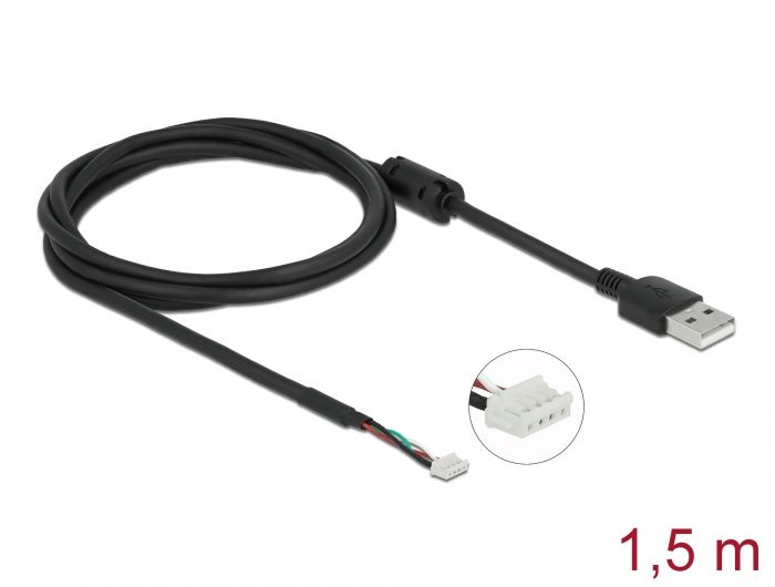 DeLock USB 2.0 Connection Cable for 4 pin Camera modules V6 1,5m Black