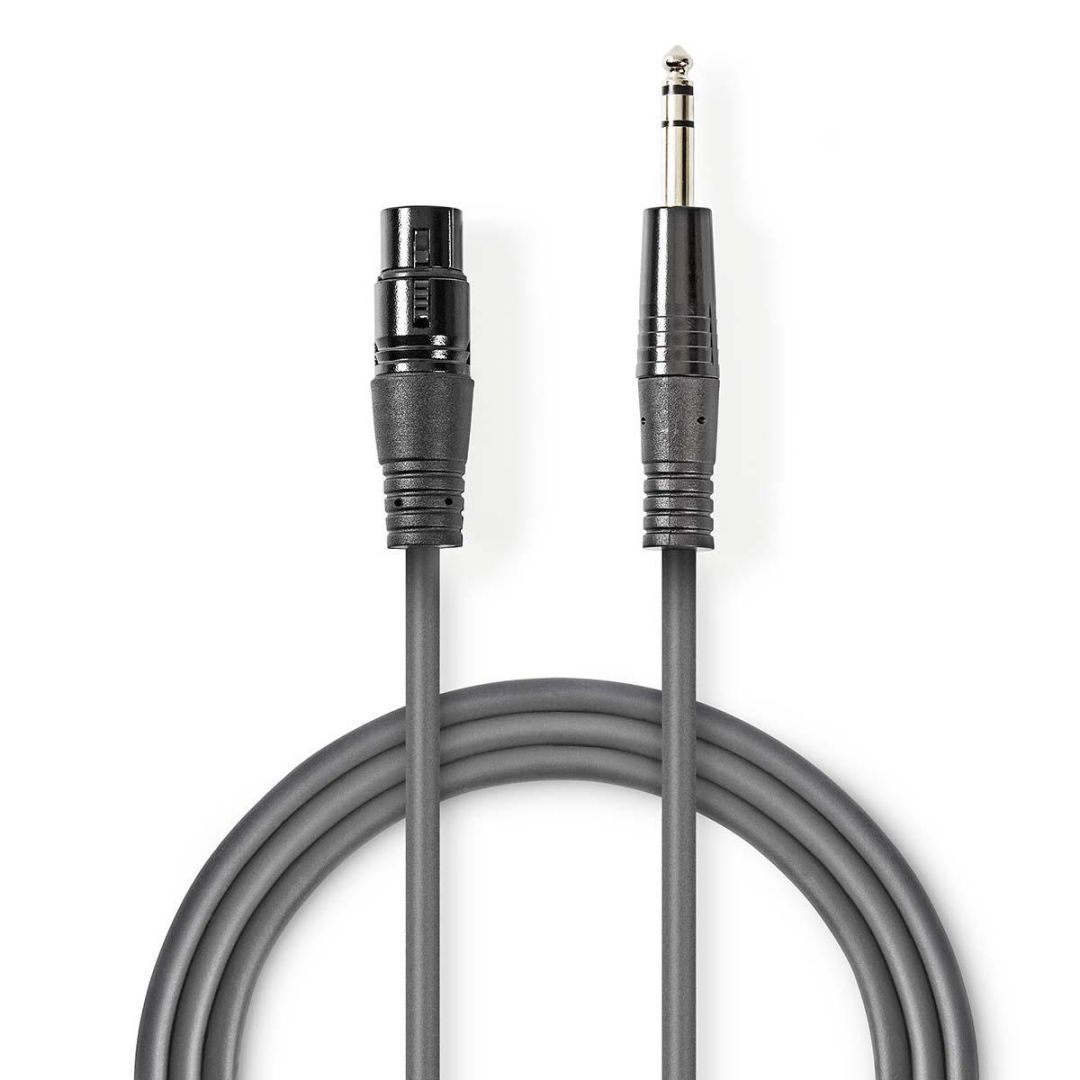 Nedis Balanced Audio Cable XLR 3-Pin Female - 6.35mm Male 1,5m Black