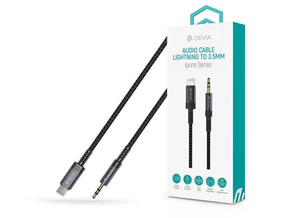 Devia ST381973 iPure Series Lightning - AUX 3,5mm cable 1m Black