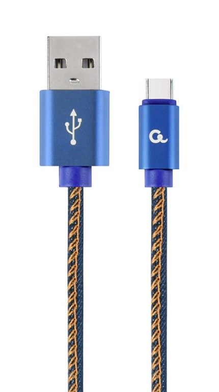 Gembird CC-USB2J-AMCM-2M-BL Premium jeans (denim) Type-C USB cable with metal connectors 2m Blue
