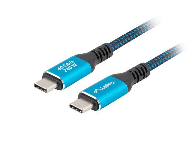 Lanberg USB-C 4.0 Cable 0,5m Black/Blue