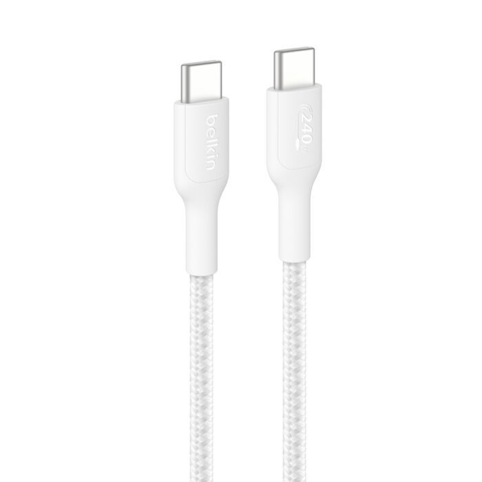 Belkin USB-C to USB-C Braided Cable 240W 1m White