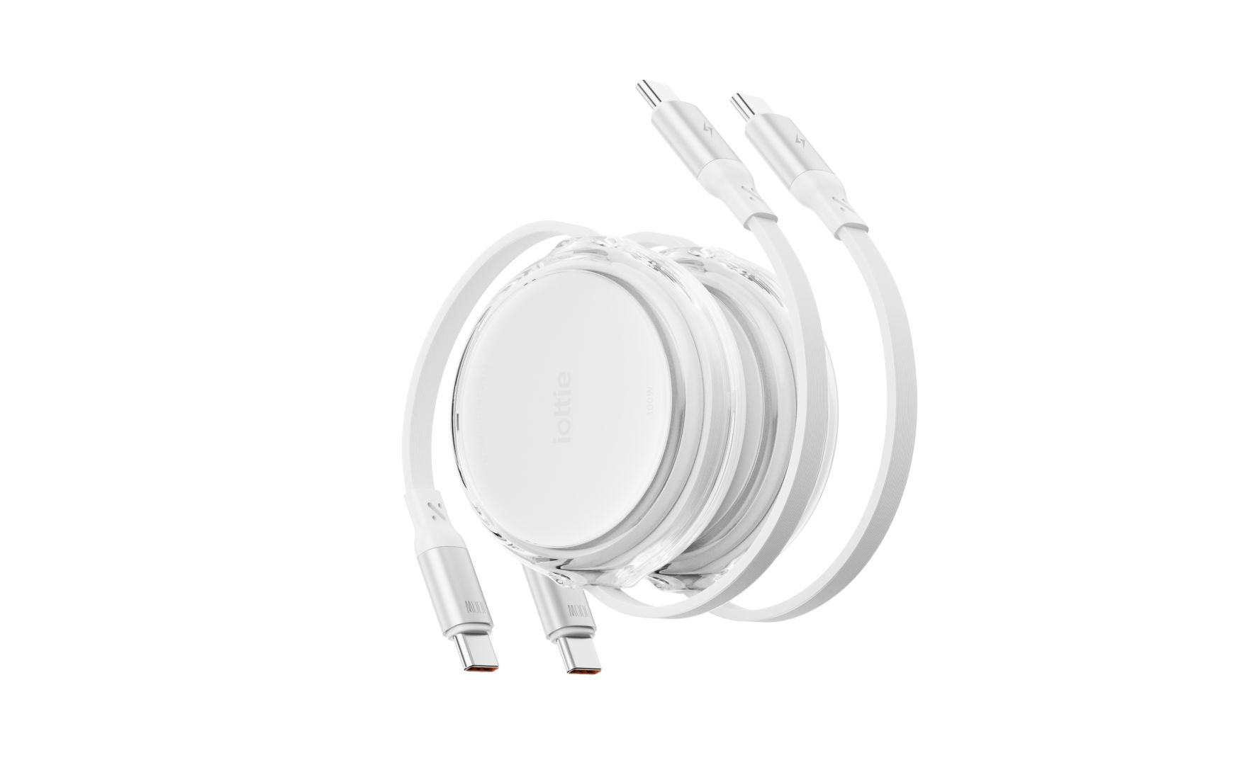 iOttie 100W Retractable USB-C Cable 2 Pack White