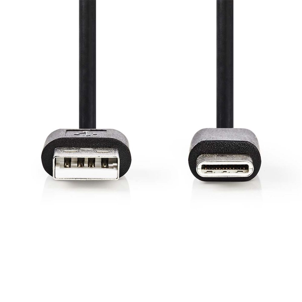 Nedis USB 2.0 USB-A Male to USB-C Male 5W USB Cable 2m Black