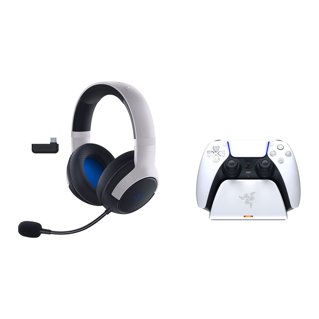 Razer Legendary Bundle PS5 Quick Charging + Kaira Headset White