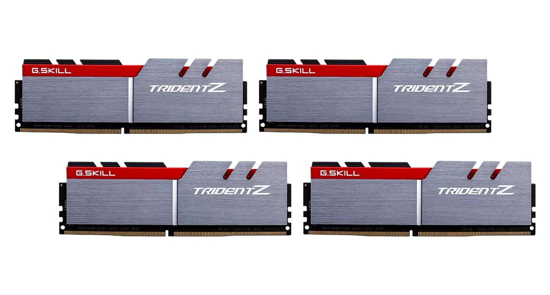 G.SKILL 16GB DDR4 3200MHz Kit(4x4GB) Trident Z Silver/Red