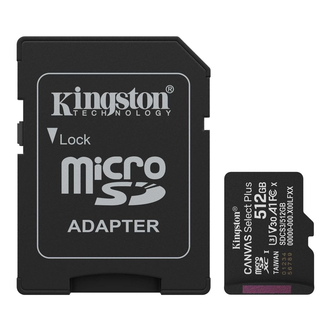 Kingston 1TB microSDXC Canvas Select Plus Gen3 Class 10 UHS-1 A1 V10 + adapterrel