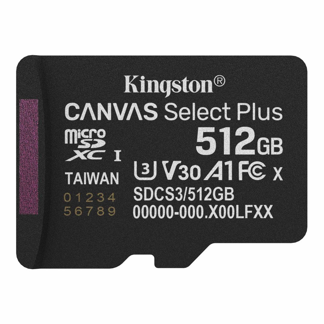 Kingston 512GB microSDXC Canvas Select Plus Gen3 Class 10 UHS-1 A1 V30 adapter nélkül
