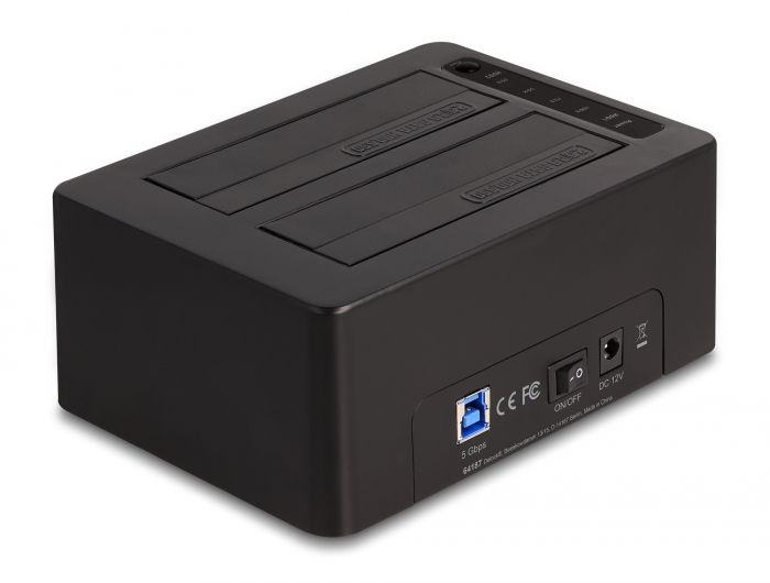 DeLock USB Dual Docking Station for 2 x SATA HDD / SSD with Clone and Erase Function