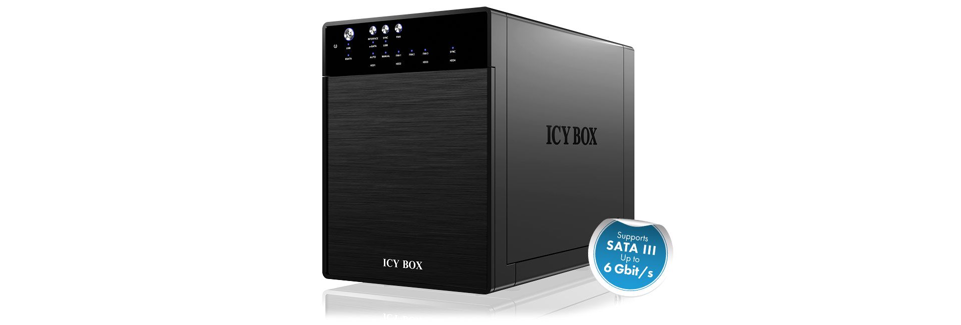 Raidsonic IcyBox IB-3640SU3 External 4x JBOD enclosure with eSATA and USB 3.0 for 3.5