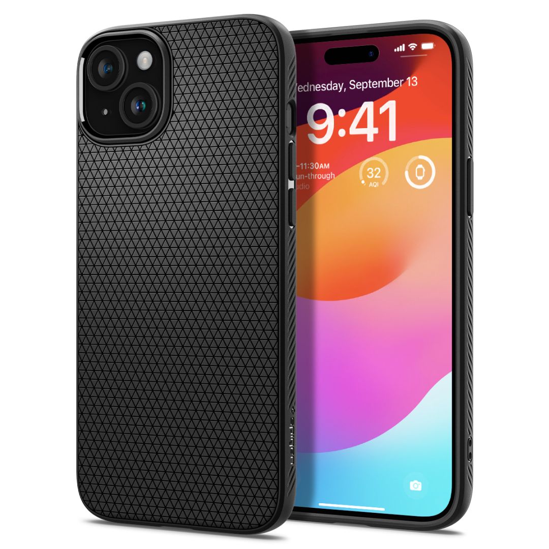 Spigen iPhone 15 Case Liquid Air Matte Black