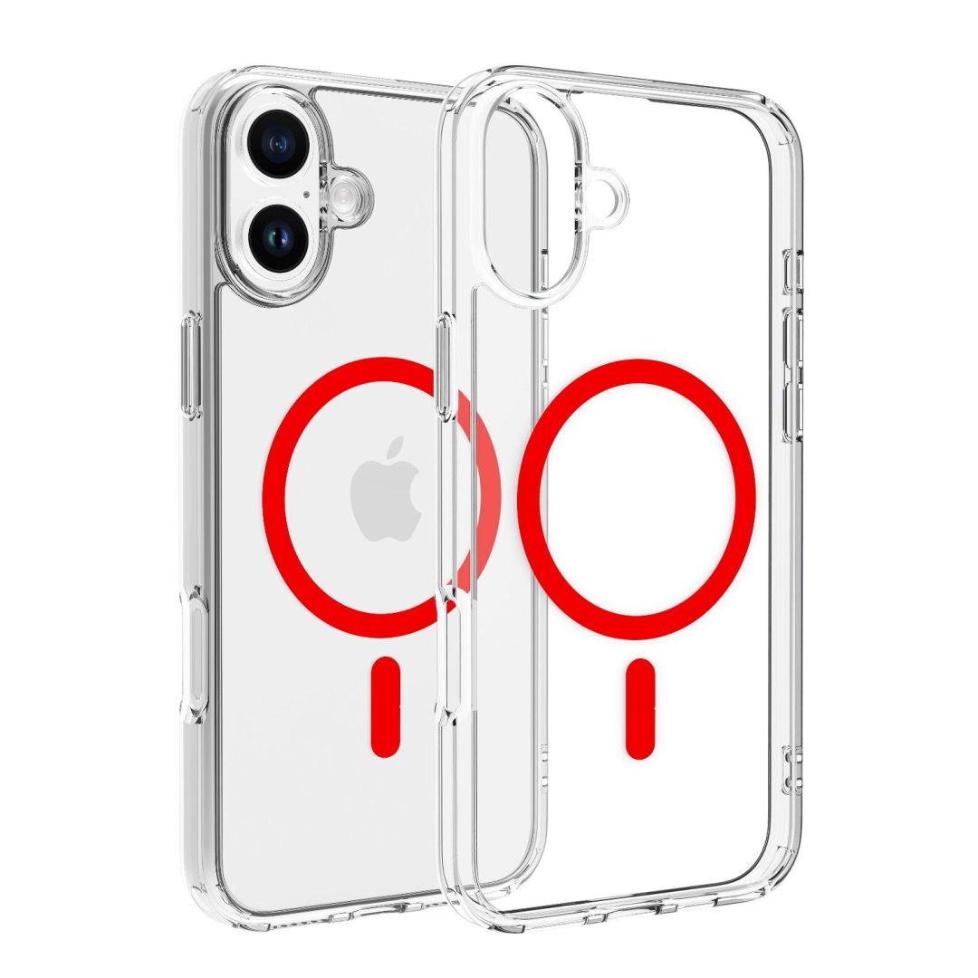 Dviced Magsafe iPhone 16 Plus case Red Clear