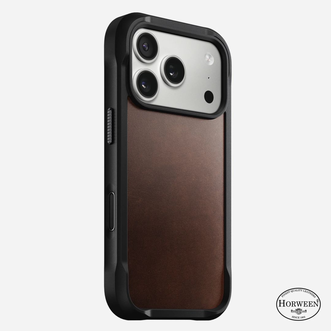 Nomad Rugged Leather (Horween) Case for iPhone 17 Pro Rustic Brown