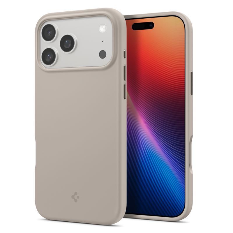 Spigen Silicone Fit MagSafe case for iPhone 17 Pro Stone