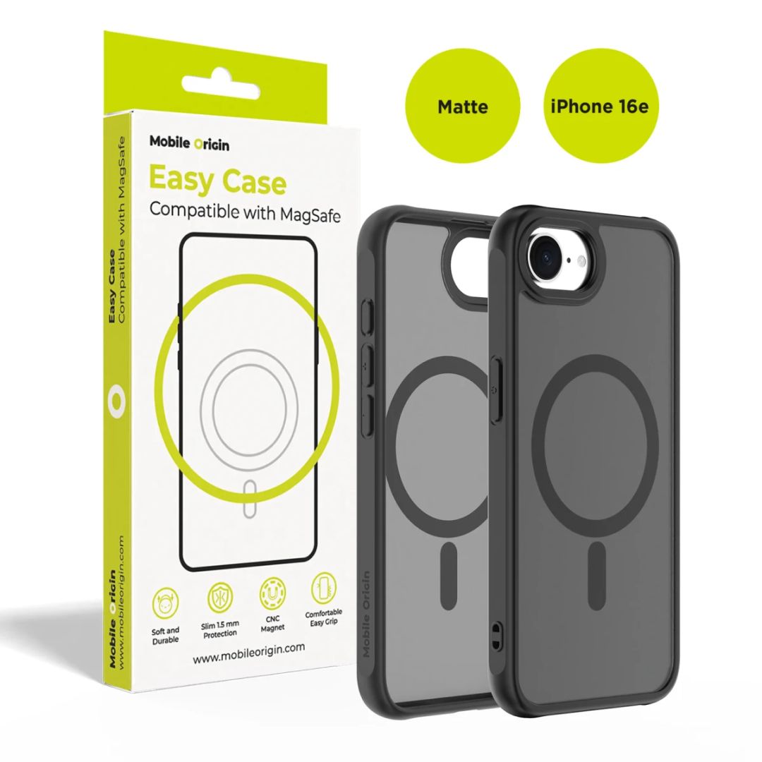 Mobile Origin Hybrid MagSafe Case for iPhone 16e Matte Black