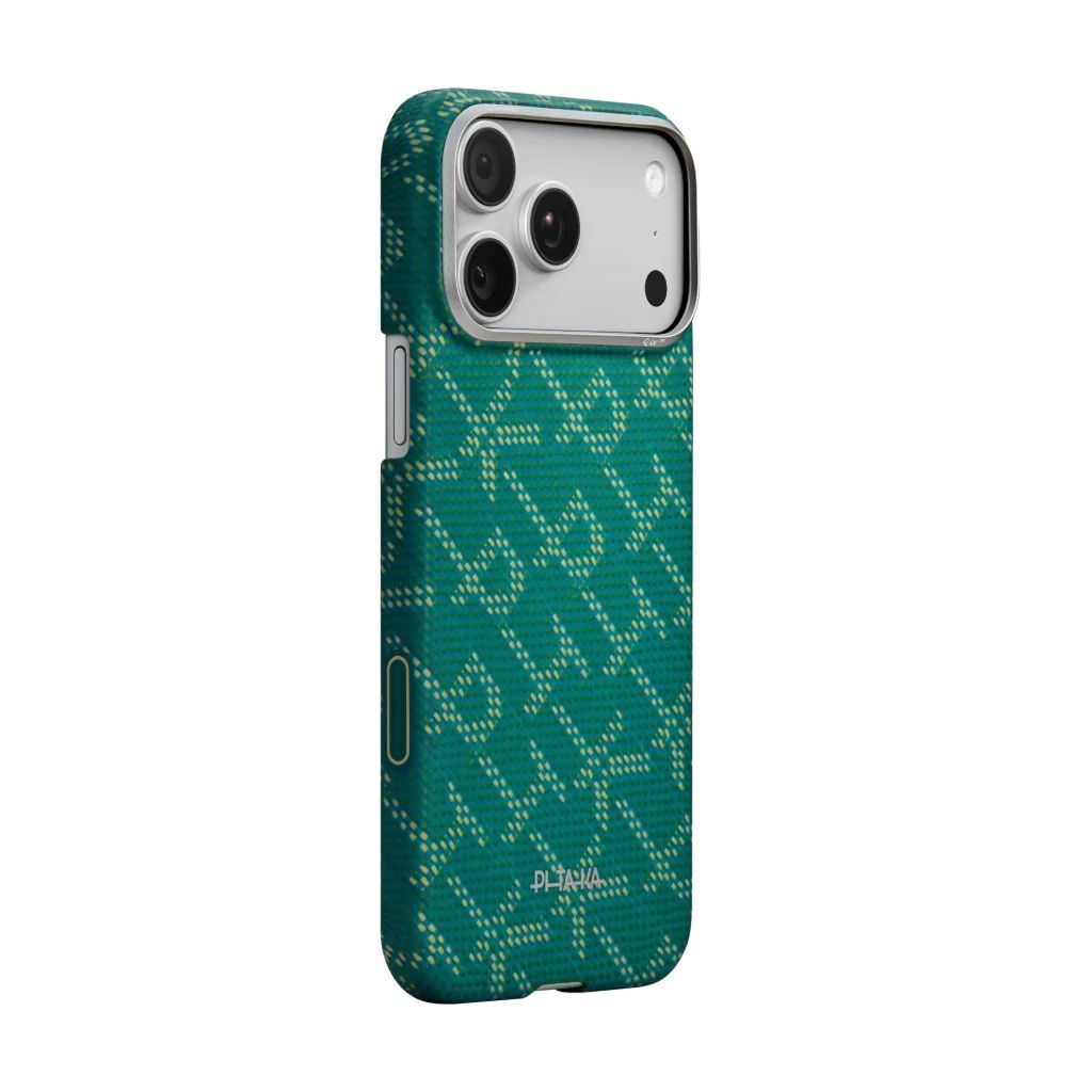 Pitaka Ultra-Slim Case for iPhone 17 Pro Monogram-Gold/Green