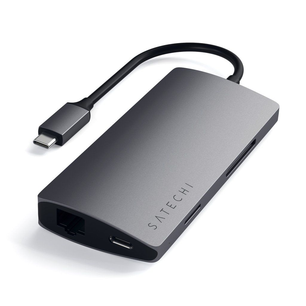 Satechi Type-C Multi-Port Adapter 4K with Ethernet V2 Adapters Space Gray