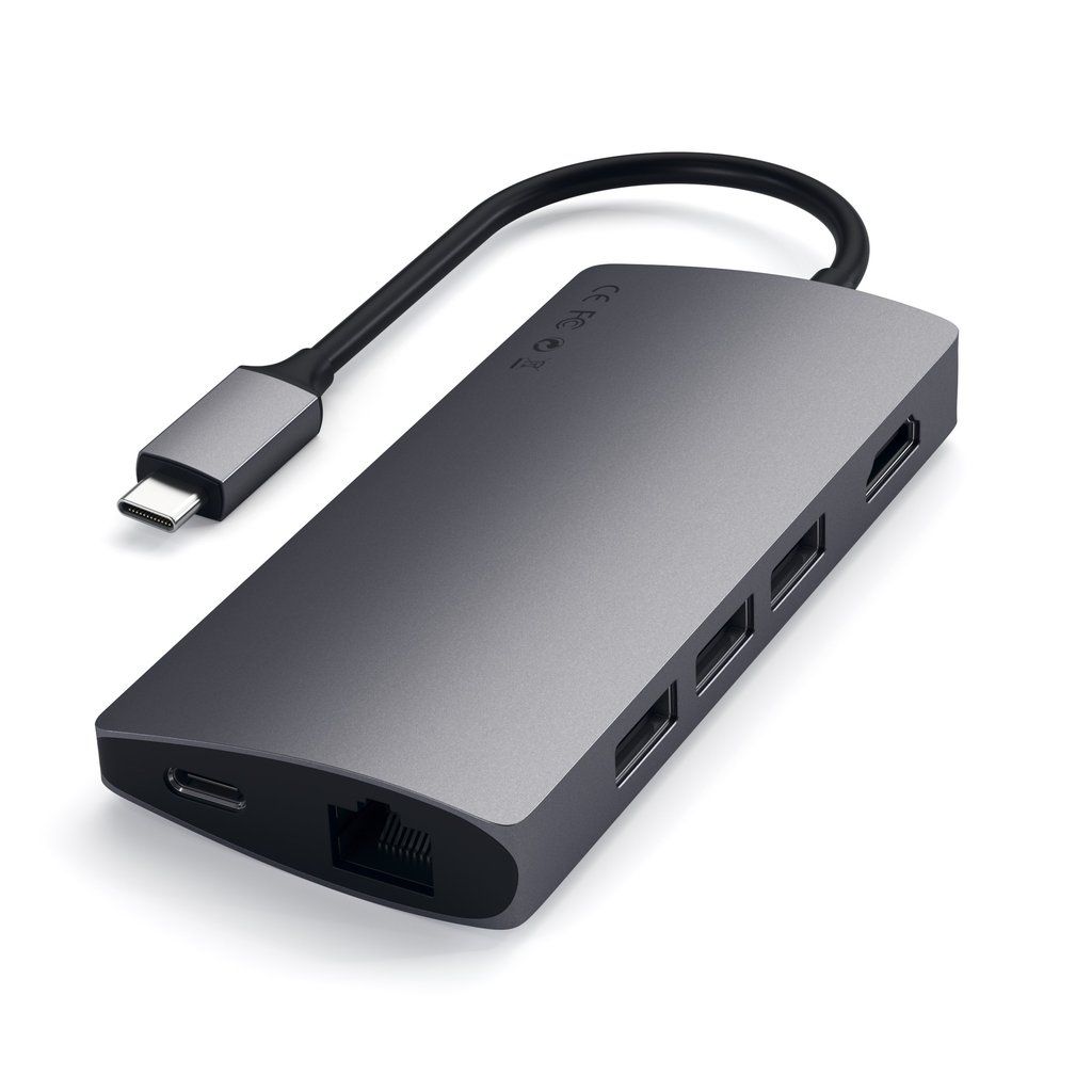 Satechi Type-C Multi-Port Adapter 4K with Ethernet V2 Adapters Space Gray