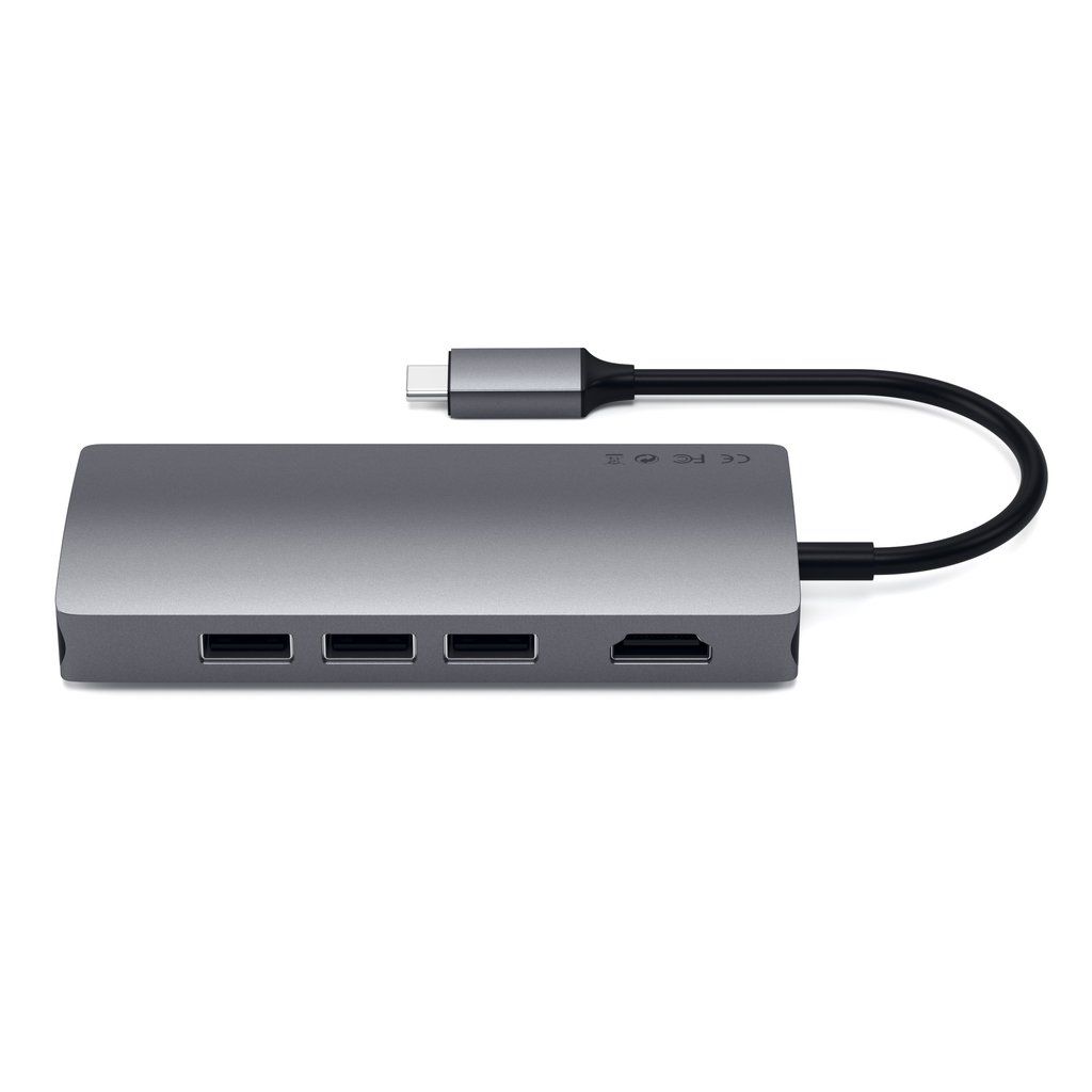 Satechi Type-C Multi-Port Adapter 4K with Ethernet V2 Adapters Space Gray