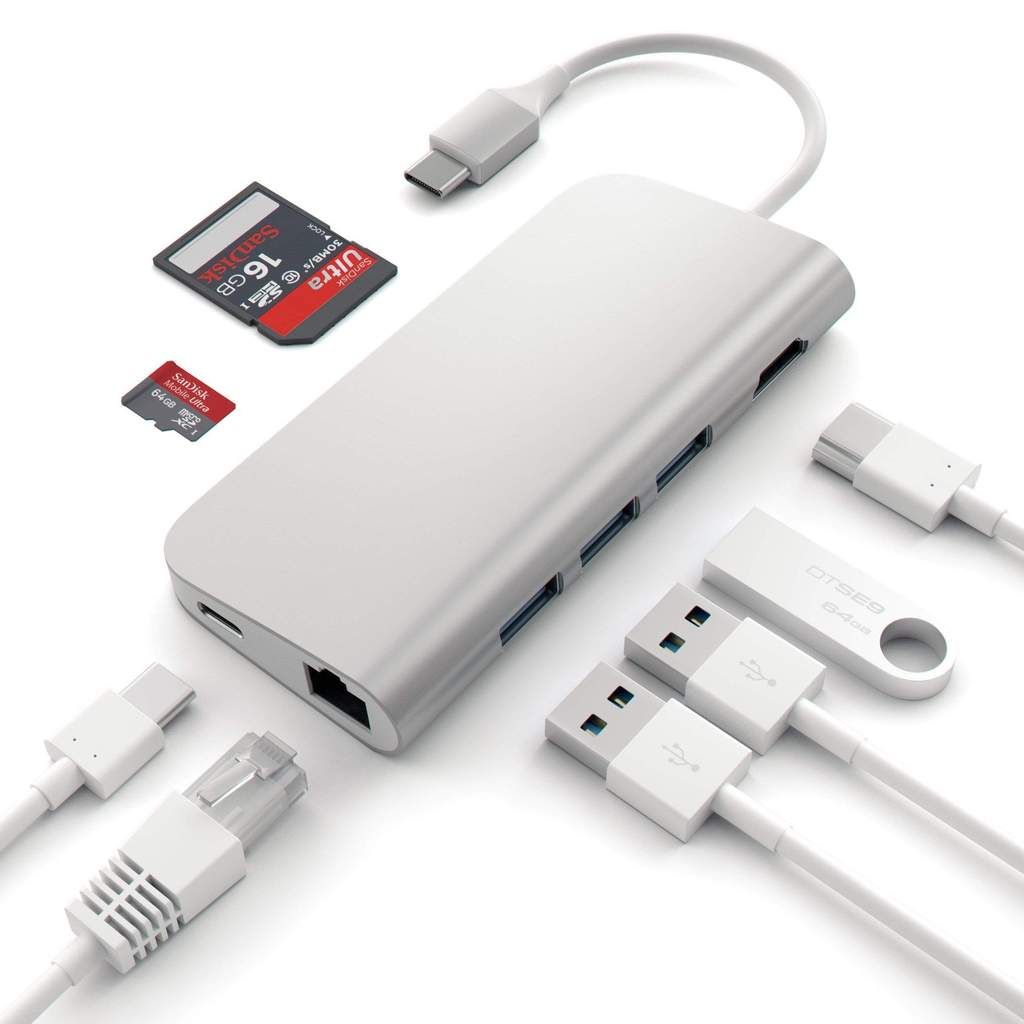 Satechi Type-C Multi-Port Adapter 4K with Ethernet Silver
