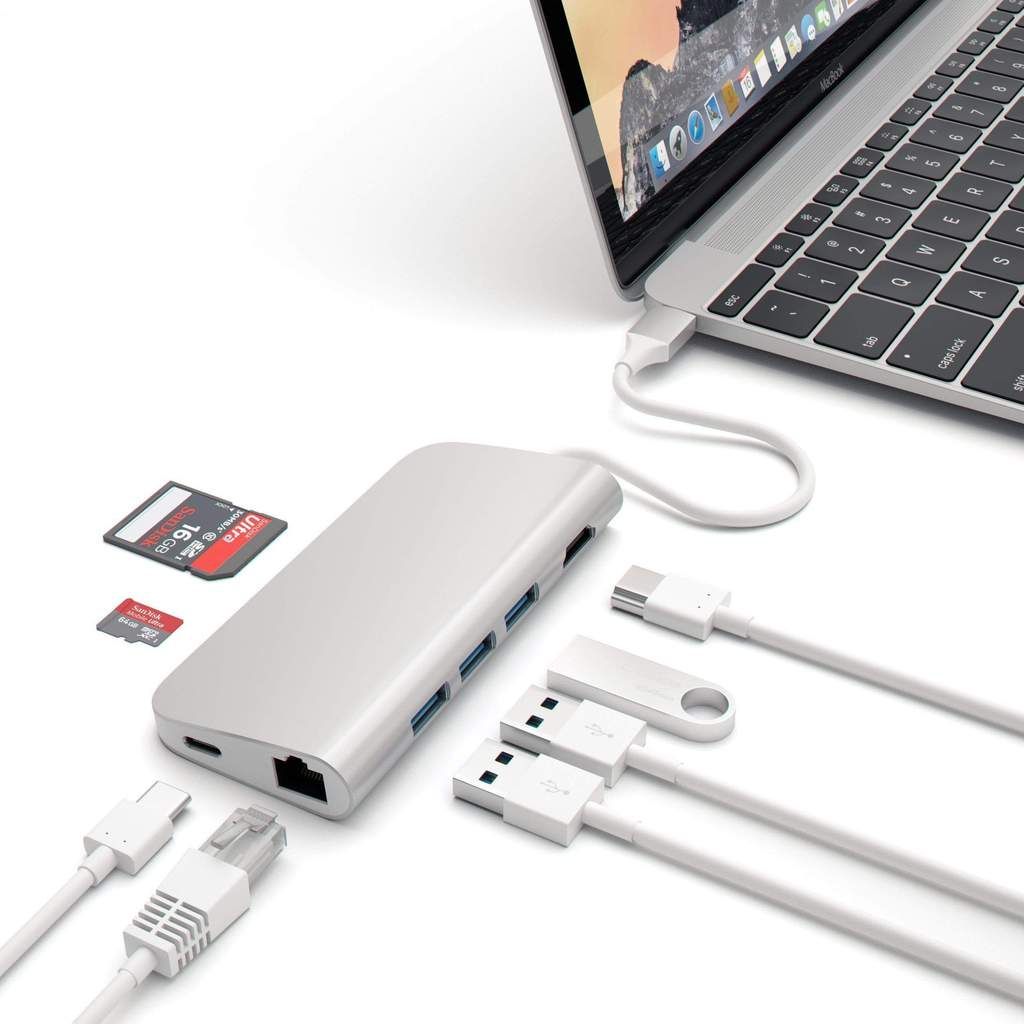 Satechi Type-C Multi-Port Adapter 4K with Ethernet Silver