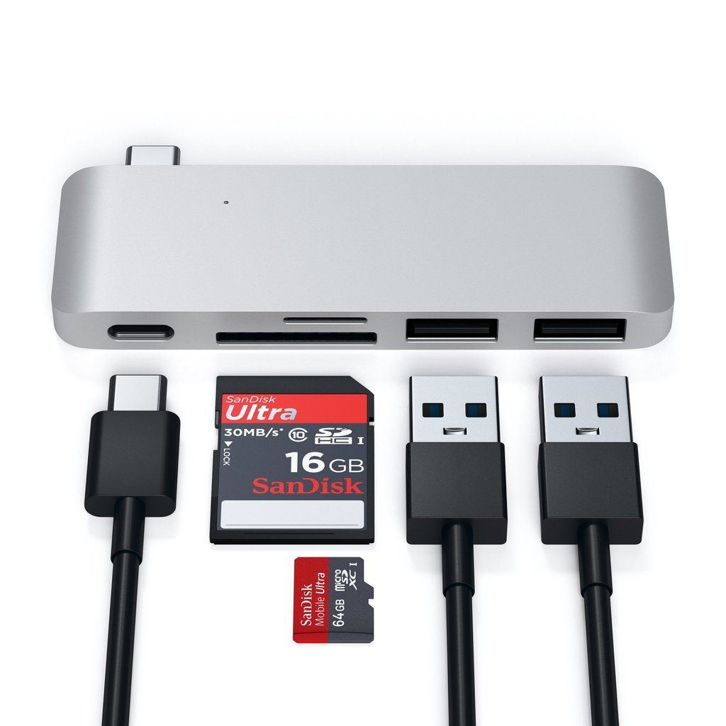 Satechi Type-C Pass-Through USB Hub Silver