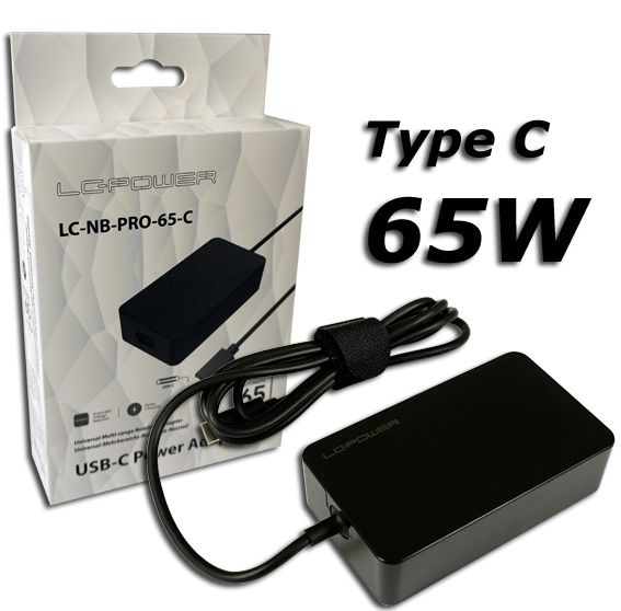 LC Power LC-NB-PRO-65-C 5-20V / 3,25A 65W Type-C univerzális hálózati notebook töltő
