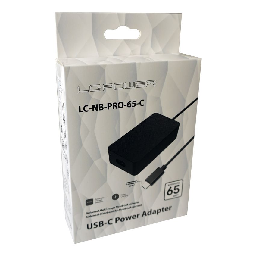 LC Power LC-NB-PRO-65-C 5-20V / 3,25A 65W Type-C univerzális hálózati notebook töltő
